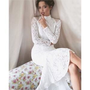House of CB White Lace Dress Size M